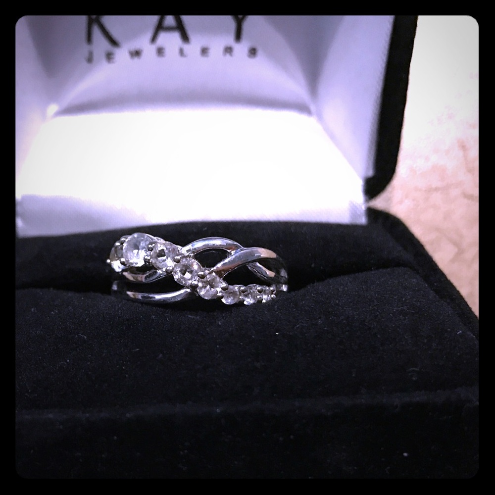 White Sapphire Journey Ring